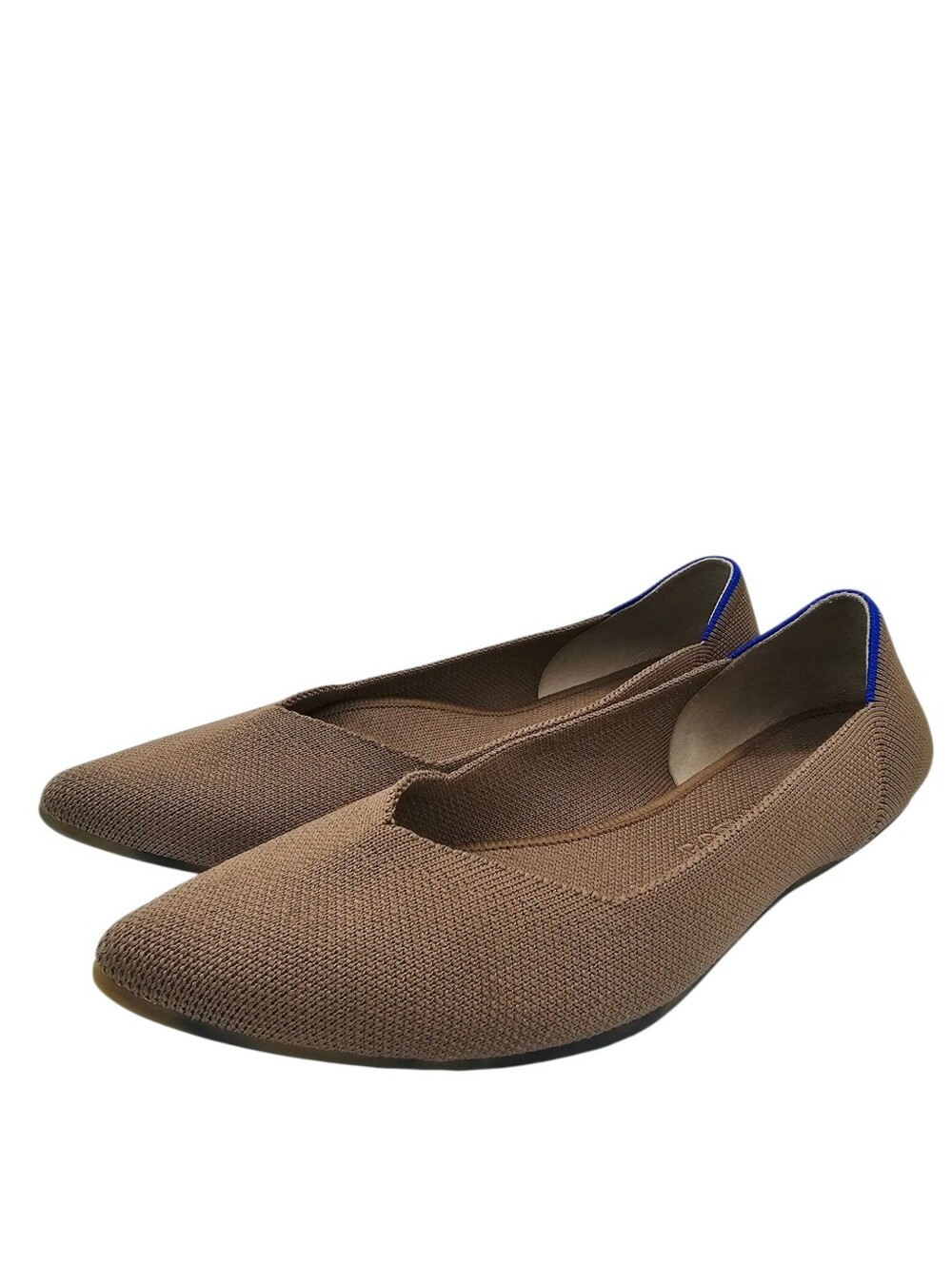 Rothy's The Point Ballet Knit Pointed Toe Slip On Shoes in Brown